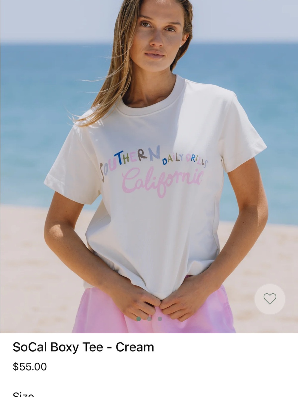 Daily Drills Boxy Tee - Cream - Picture 1 of 2